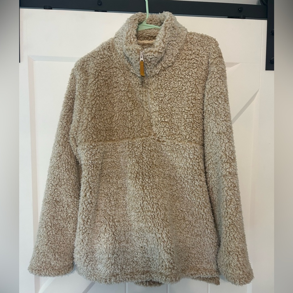 Cozy Tan Sherpa Quarter Zip
